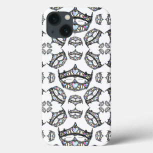 Königin der Herzen Silver Crowns Tiaras weißer Fal iPhone 13 Hülle