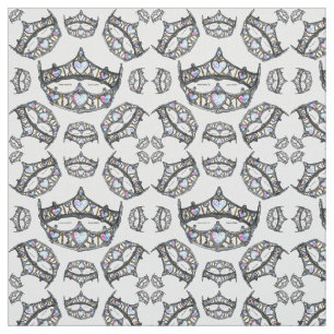 Königin der Herzen Silver Crowns Tiaras weißer Sto Stoff