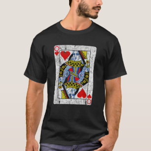 Königin der Herzkarte Kostüm Vintager Poker Decke T-Shirt