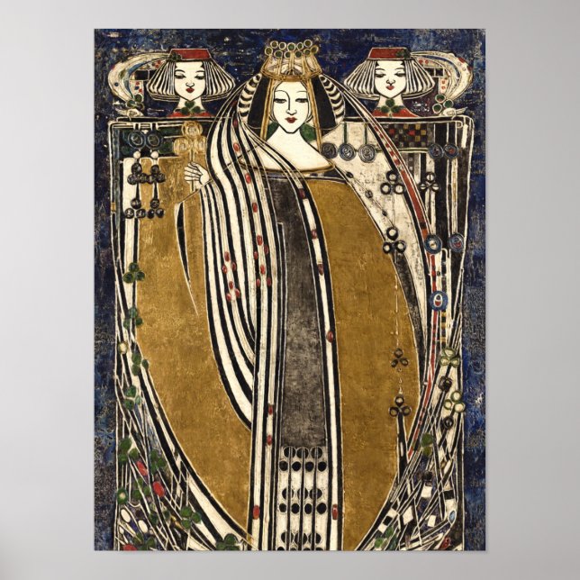 Königin der Klubs von Margaret Macdonald Mackintos Poster (Vorne)