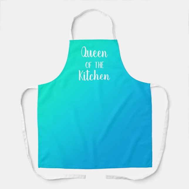 Königin der Küche Aquamarine Schürze (Vorderseite)
