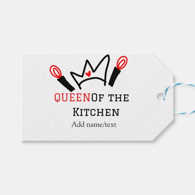 Königin der Küche Koch Kochen hinzufügen Namen Kro Geschenkanhänger (Vorderseite (Horizontal))