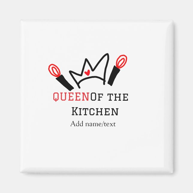 Königin der Küche Koch Kochen hinzufügen Namen Kro Magnet (Vorne)