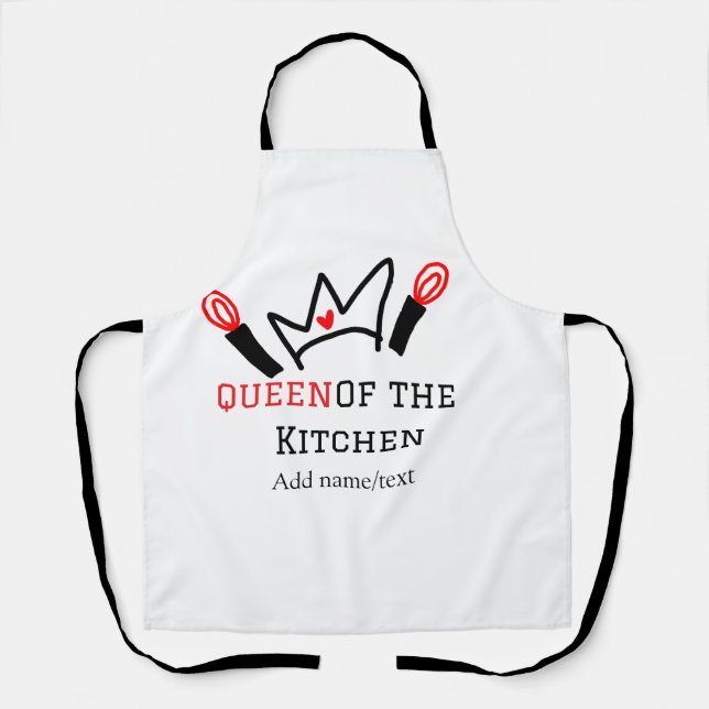 Königin der Küche Koch Kochen hinzufügen Namen Kro Schürze (Vorderseite)