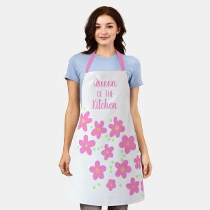 Königin der Küche Rosa Blume Schürze