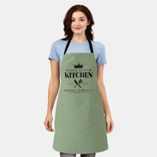 Königin der Küchen Lady Koch Personalisiert Grün Schürze