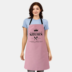 Königin der Küchen Lady Koch Personalisiert Pink Schürze