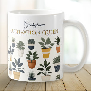 Königin der Kultivierung Pflanzen Gartenarbeit Kaffeetasse