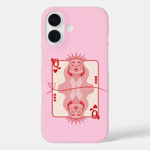 Königin der Künste Rot und Rosa Kunst iPhone 16 Hülle