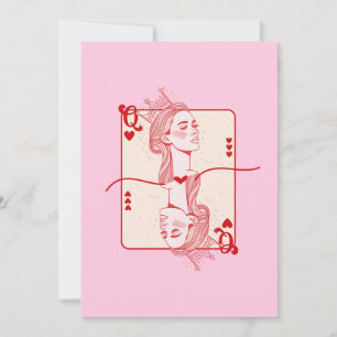 Königin der Künste Rot und Rosa Preppy Art Feiertagskarte