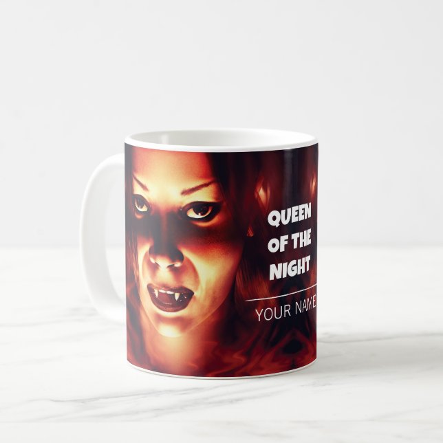 Königin der Nacht. Vampirin Kaffeetasse (Vorderseite Links)
