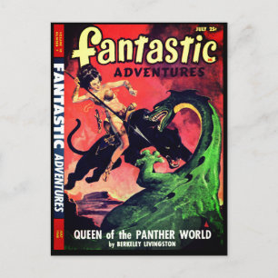 Königin der Panther World: Fiktion von Fantasy Pul Postkarte