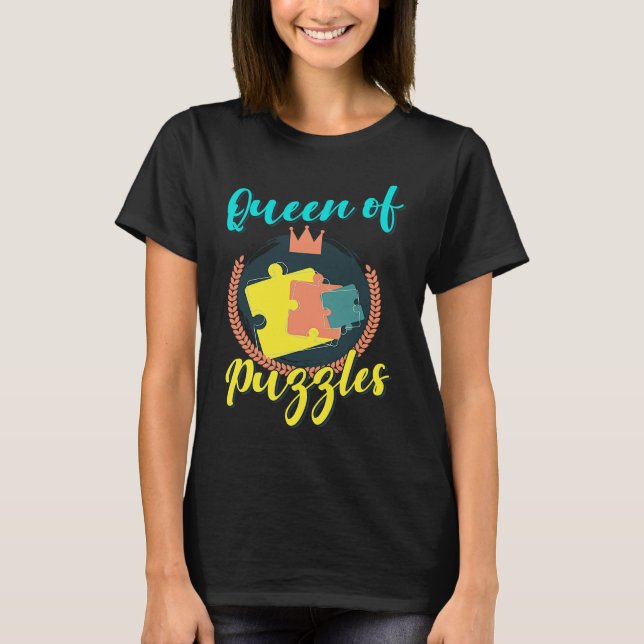 Königin der Rätsel  Puzzle T-Shirt (Vorderseite)
