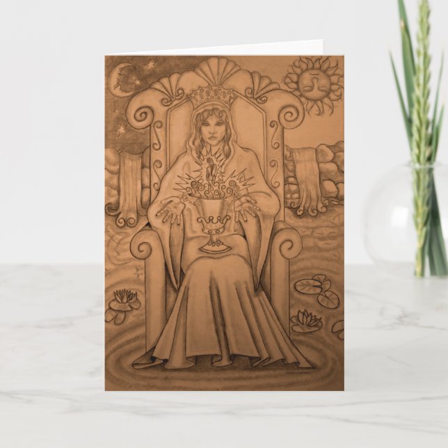 Königin der Schalen - Tarot-Karte Karte (Vorderseite)