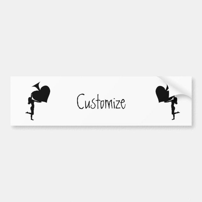 Königin der Spades Holding Black Ace Thunder_Cove Autoaufkleber (Vorne)