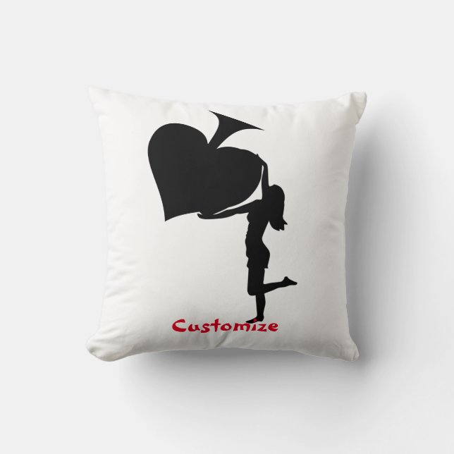 Königin der Spades Holding Black Ace Thunder_Cove Kissen (Vorderseite)