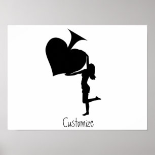 Königin der Spades Holding Black Ace Thunder_Cove Poster