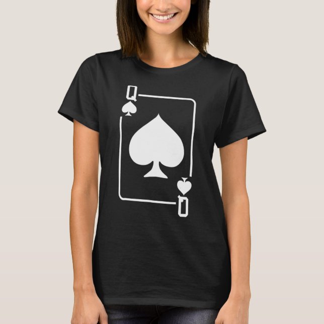 Königin der Spades Kartenspiele Halloween-Kostümtr T-Shirt (Vorderseite)