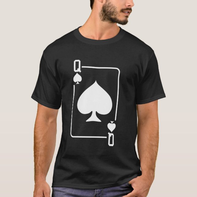 Königin der Spades Kartenspielen Halloween-Kostümt T-Shirt (Vorderseite)