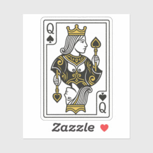 Königin der Spades — Schwarz & Gold Aufkleber