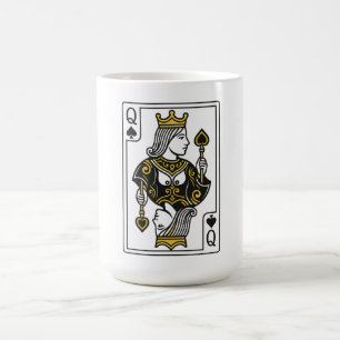 Königin der Spades — Schwarz & Gold Kaffeetasse