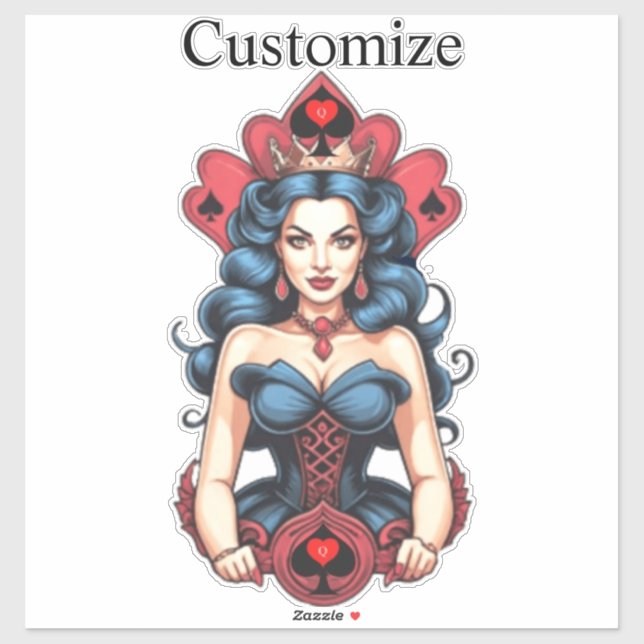 Königin der Spades Thunder_Cove Aufkleber (Blatt)