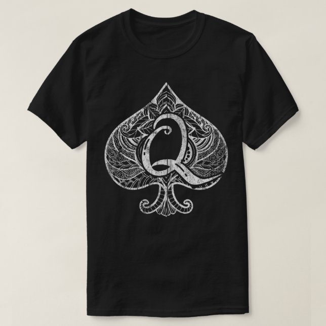 Königin der Spades Zip T-Shirt (Design vorne)