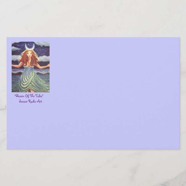 Königin der Tides Goddess Art Stationery Briefpapier (Vorderseite)