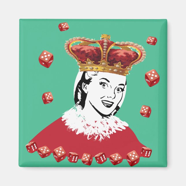 Königin der Würfel - Fügen Sie Ihr eigenes Foto hi Magnet (Vorne)