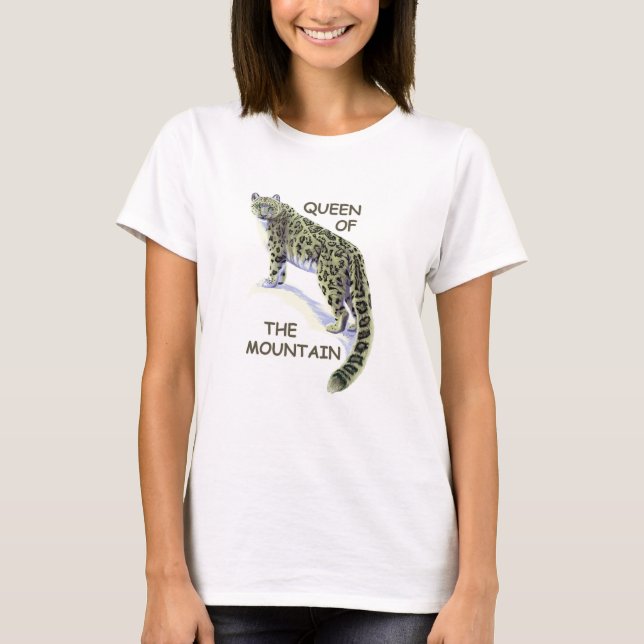 Königin des Berges - Schneeleopard T-Shirt (Vorderseite)