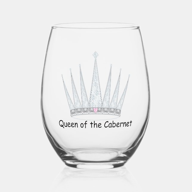 Königin des Cabernet Weinglas Ohne Stiel (Vorderseite)