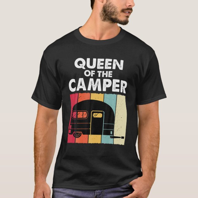 Königin des Campers RV Trailer Van Funny Camping W T-Shirt (Vorderseite)