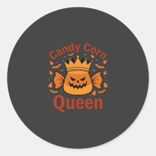 Königin des Candy Corn Halloween-Krone Fledermäuse Runder Aufkleber