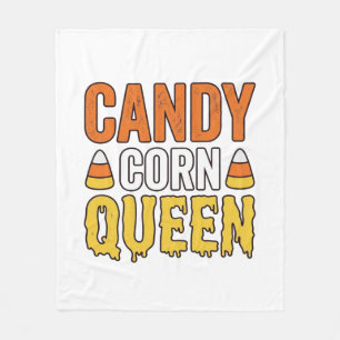 Königin des Candy Corn Vintage Halloween T-Shirt D Fleecedecke