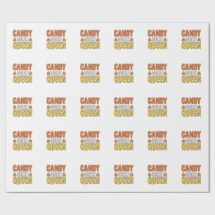Königin des Candy Corn Vintage Halloween T-Shirt D Geschenkpapier
