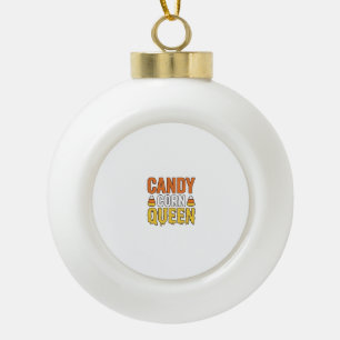 Königin des Candy Corn Vintage-Halloween-T-Shirt-D Keramik Kugel-Ornament