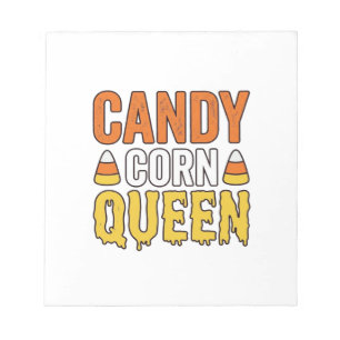 Königin des Candy Corn Vintage Halloween T-Shirt D Notizblock