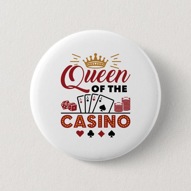 Königin des Casino Vegas Gambling Women Button (Vorderseite)