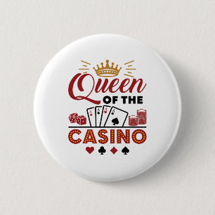 Königin des Casinos Vegas Gambling Women Button
