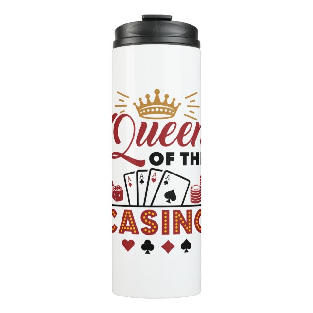 Königin des Casinos Vegas Gambling Women Thermosbecher (Vorderseite)