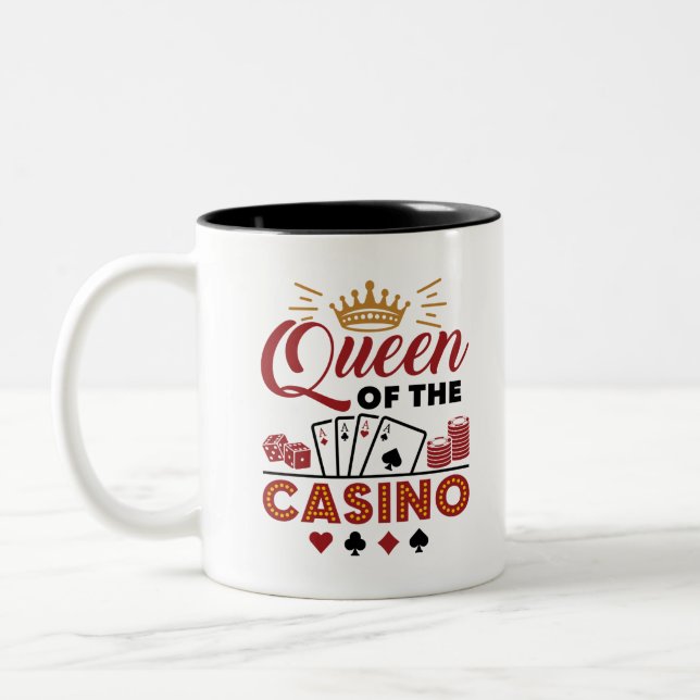 Königin des Casinos Vegas Gambling Women Zweifarbige Tasse (Links)