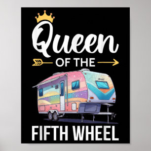 Königin des Fünfte-Rad-Camping-Liebe-Camper-Urlaub Poster