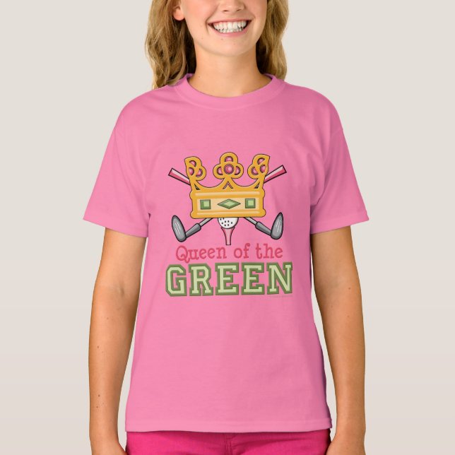 Königin des Green Golf Girl Ringer Tee Shirt (Vorderseite)