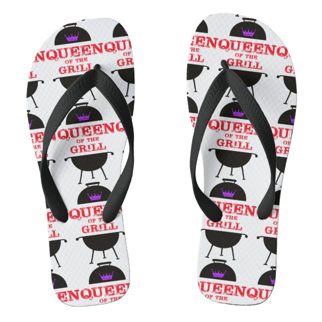 Königin des Grills, Lila kronenrot Flip Flops (Fußbett)