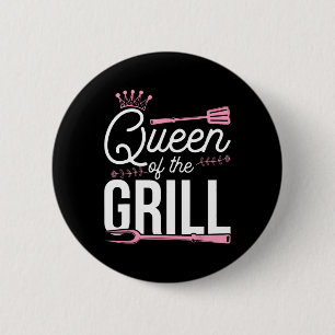 Königin des Grills Räucherfleisch Bbq Byrbecue  Button