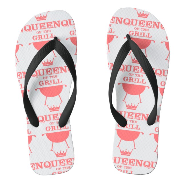 Königin des Grills, rosa Flip Flops (Fußbett)