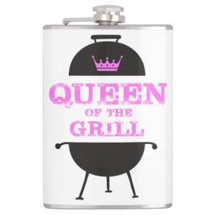 Königin des Grills, rosa Kronenrosa Flachmann