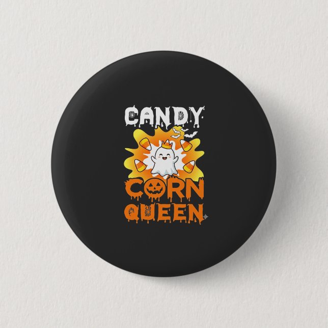 Königin des Halloween-Geisterfledermaus-Spinnennet Button (Vorderseite)