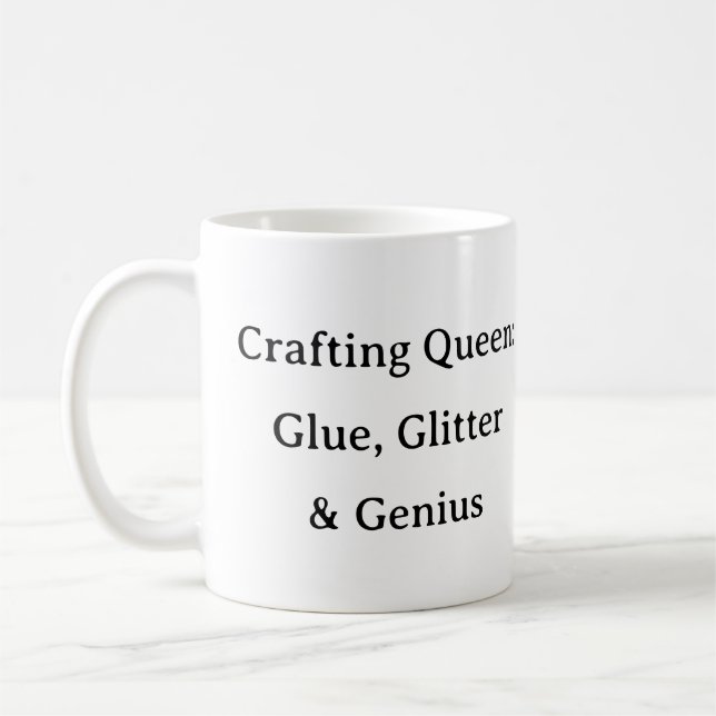 Königin des Handwerks: Glanz Glitzer Genius Tasse  (Links)
