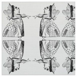 Königin des Herz-Spiegels in Schwarzweiss (klein) Stoff